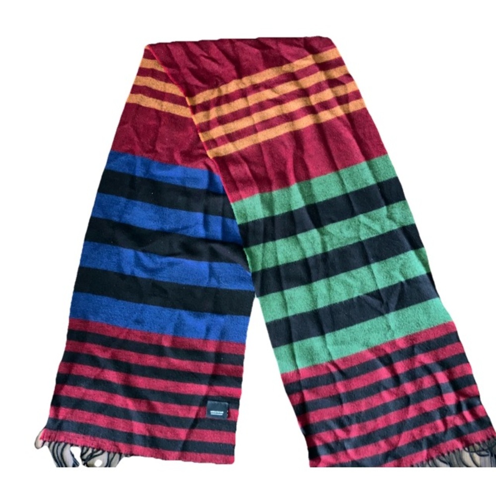 Vintage German Long Soft Warm Striped Potter Fringed Scarf Holiday Winter Harry.